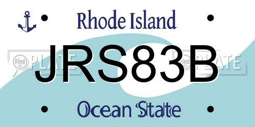 JRS83B Rhode Island License Plate