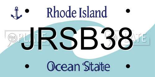 JRSB38 Rhode Island License Plate