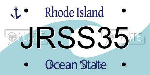 JRSS35 Rhode Island License Plate
