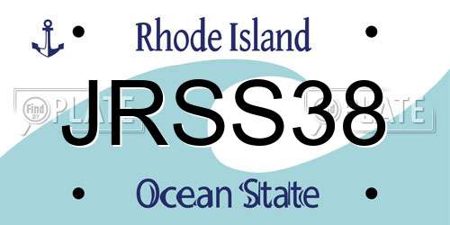 JRSS38 Rhode Island License Plate