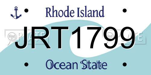 JRT1799 Rhode Island License Plate