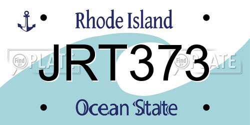 JRT373 Rhode Island License Plate