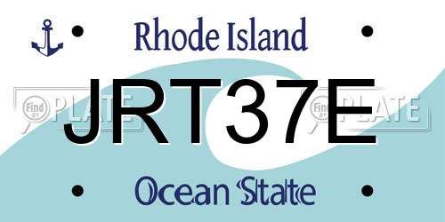 JRT37E Rhode Island License Plate