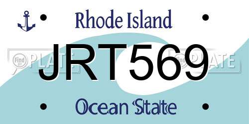 JRT569 Rhode Island License Plate