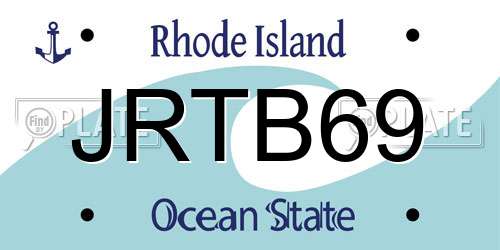 JRTB69 Rhode Island License Plate