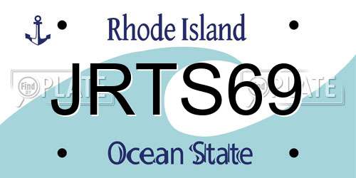 JRTS69 Rhode Island License Plate