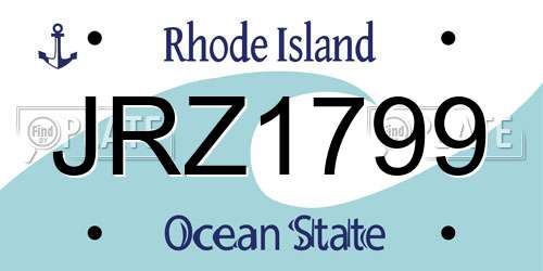 JRZ1799 Rhode Island License Plate
