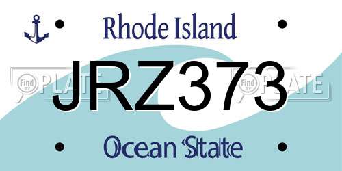 JRZ373 Rhode Island License Plate