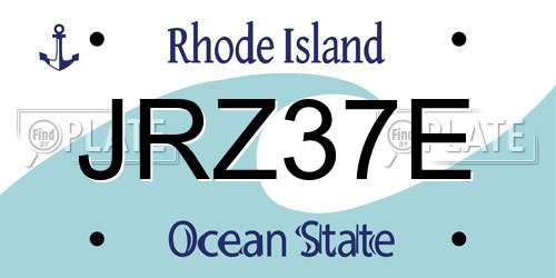 JRZ37E Rhode Island License Plate