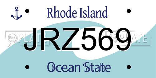 JRZ569 Rhode Island License Plate
