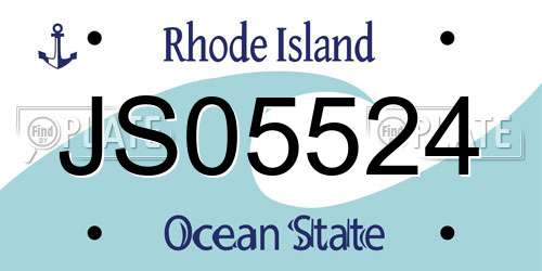 JS05524 Rhode Island License Plate