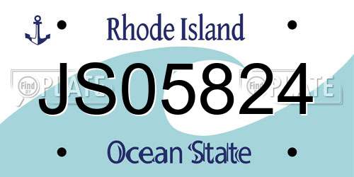 JS05824 Rhode Island License Plate