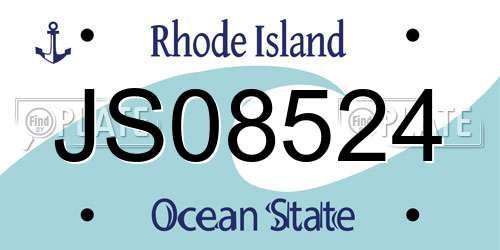 JS08524 Rhode Island License Plate