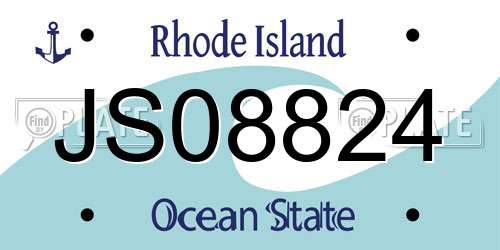 JS08824 Rhode Island License Plate