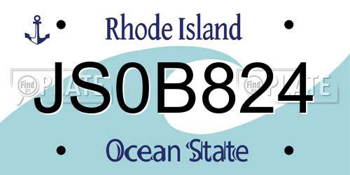 JS0B824 Rhode Island License Plate