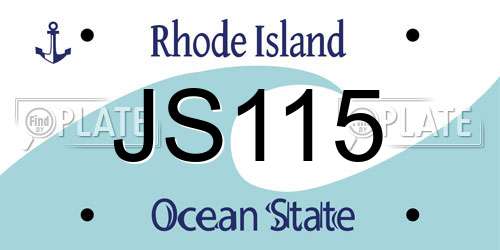 JS115 Rhode Island License Plate