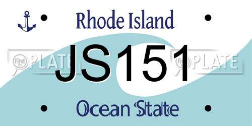 JS151 Rhode Island License Plate
