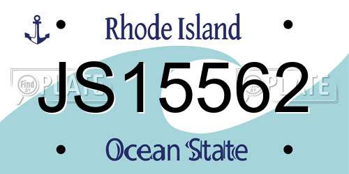 JS15562 Rhode Island License Plate