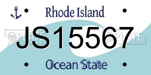 JS15567 Rhode Island License Plate