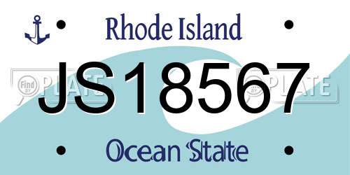 JS18567 Rhode Island License Plate