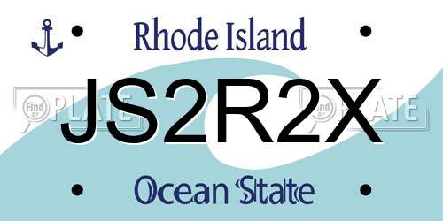 JS2R2X Rhode Island License Plate