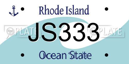 JS333 Rhode Island License Plate
