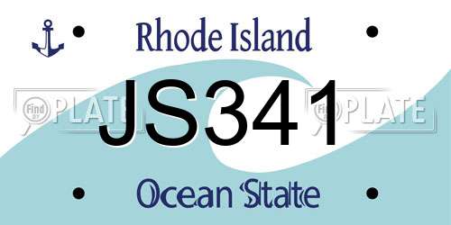 JS341 Rhode Island License Plate