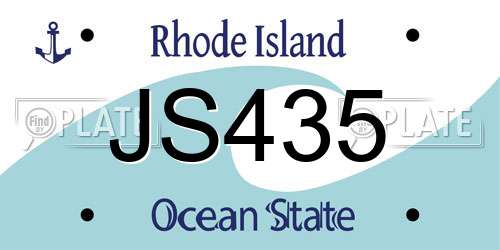 JS435 Rhode Island License Plate