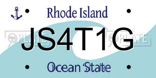 JS4T1G Rhode Island License Plate