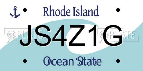 JS4Z1G Rhode Island License Plate