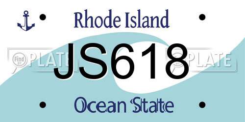 JS618 Rhode Island License Plate