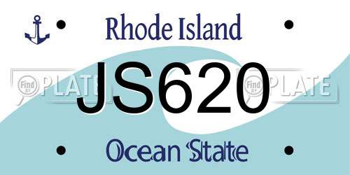 JS620 Rhode Island License Plate