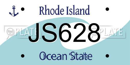 JS628 Rhode Island License Plate