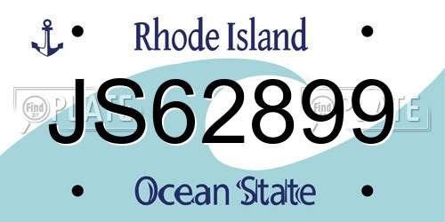 JS62899 Rhode Island License Plate