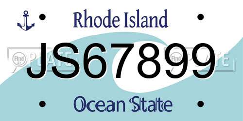 JS67899 Rhode Island License Plate