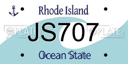 JS707 Rhode Island License Plate
