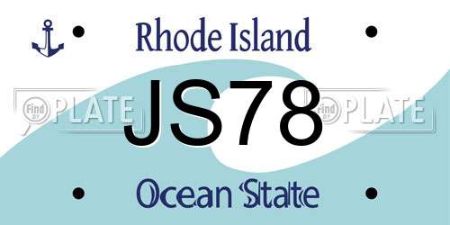 JS78 Rhode Island License Plate