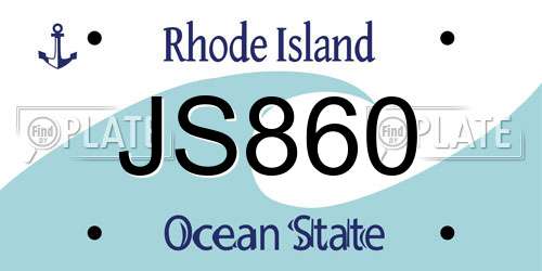 JS860 Rhode Island License Plate