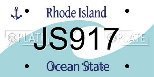 JS917 Rhode Island License Plate