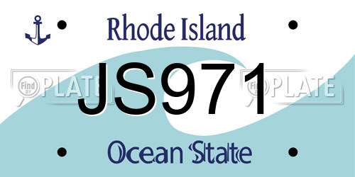 JS971 Rhode Island License Plate