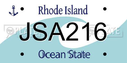 JSA216 Rhode Island License Plate