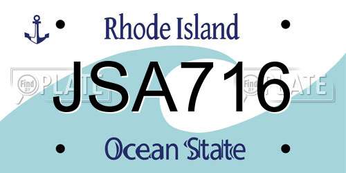 JSA716 Rhode Island License Plate