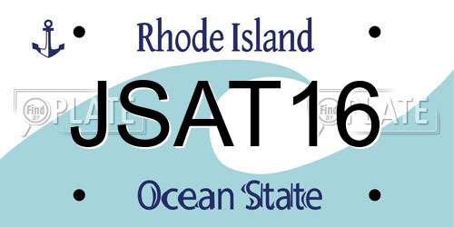 JSAT16 Rhode Island License Plate