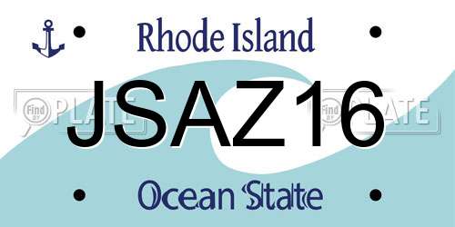 JSAZ16 Rhode Island License Plate