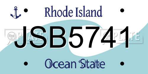 JSB5741 Rhode Island License Plate