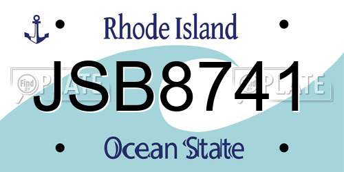 JSB8741 Rhode Island License Plate