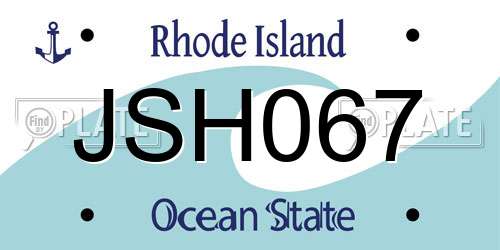 JSH067 Rhode Island License Plate