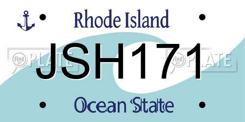 JSH171 Rhode Island License Plate