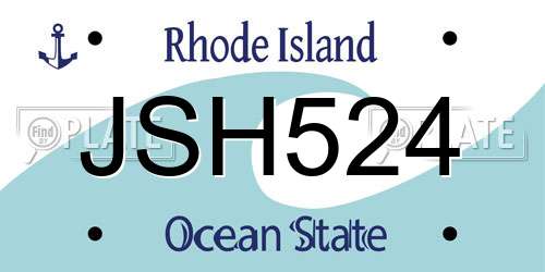 JSH524 Rhode Island License Plate
