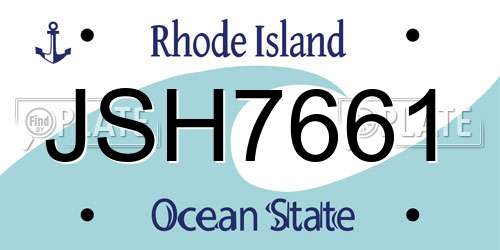 JSH7661 Rhode Island License Plate